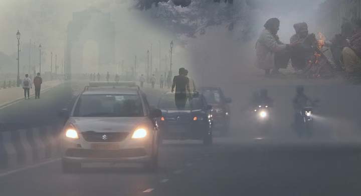 Delhi weather:ٹھنڈ سے دہلی والوں کو ابھی راحت  نہیں ، دہلی این سی آر میں  چھایا گھنا کہرا اور دھند