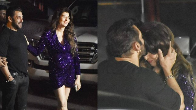Salman kisses ex-girlfriend Sangeeta Bijlani at his birthday party:سلمان نے برتھ ڈے پارٹی سے نکلتے ہی سابق گرل فرینڈ سنگیتا بجلانی کا لیا  بوسہ