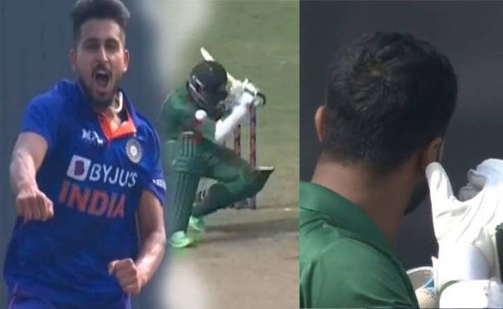Umran Malik’s fastest ball:عْمران ملک کی خطرناک گیندکاسامنا  نہیں کر پارہیں ہیں  بنگلہ دیشی کھلاڑی