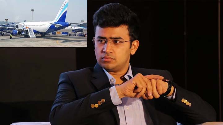 Tejasvi Surya:تیجسوی سوریا نے کھولا انڈیگو فلائٹ کا ایمرجنسی گیٹ؟ کانگریس نے بی جے پی ایم پی پر  لگائے سنگین الزامات