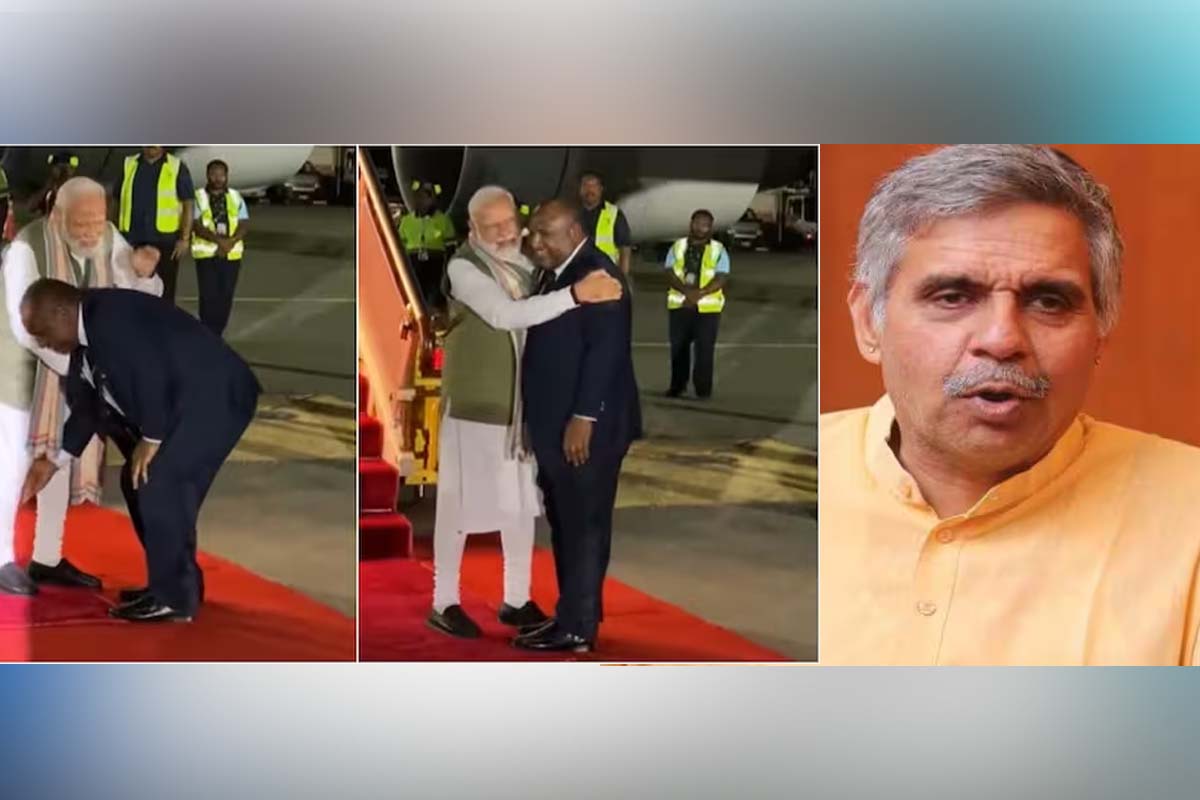 Prime Minister Narendra Modi: پاپوا نیو گنی کے دورے پر پی ایم مودی،  ‘ہندوستانی ثقافت میں ہم بزرگوں کے پاؤں چھوتے ہیں، پاؤں چھونا احترام کی بات ہے