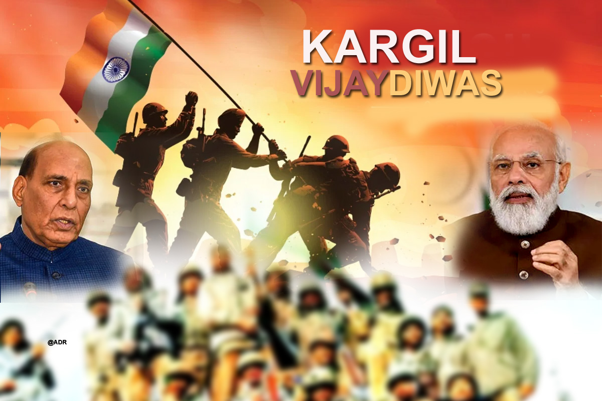 24th Anniversary of Kargil Vijay Diwas:  پی ایم مودی، راج ناتھ سنگھ نے کارگل کے شہیدوں کو پیش کی خراج عقیدت