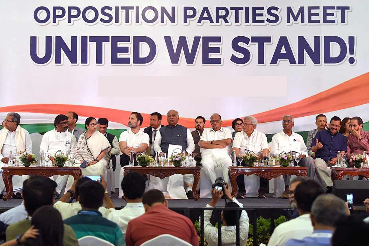 The logo of the ‘India’ coalition : ممبئی اجلاس میں اپوزیشن جماعتوں کے ‘انڈیا’ اتحاد کے لوگو کی رونمائی کا امکان، ممبئی میٹنگ میں 80 سے زائد لیڈران ملاقات کریں گے