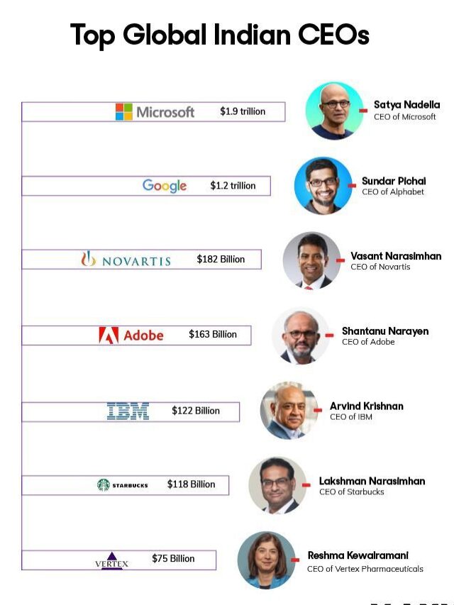دنیا کی 16 بڑی کمپنیوں کے سی ای او ہیں ہندوستانی