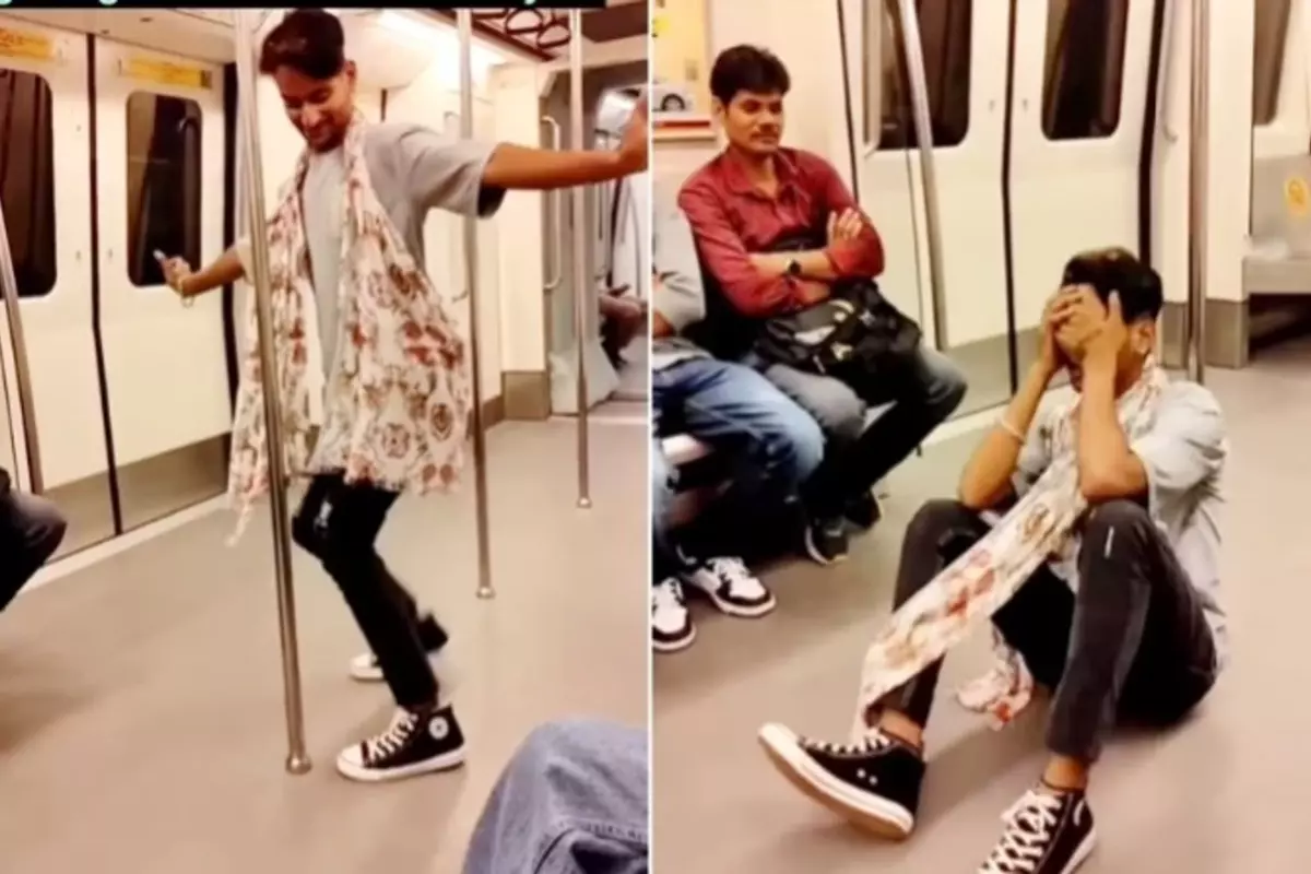 Delhi Metro Viral Video: پھر وائرل  ہوا دہلی میٹرو کا ویڈیو، ‘چولی کے پیچے کیا ہے’ پر نوجوان نے کیا فحش ڈانس
