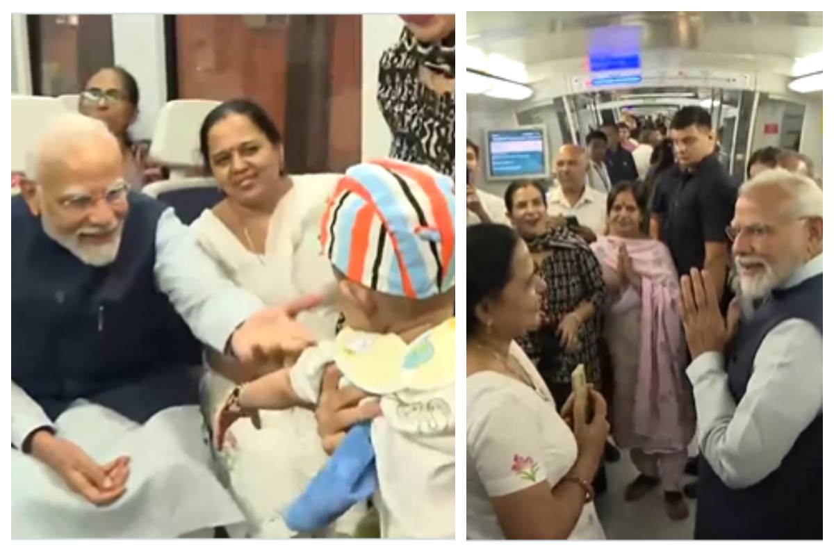 PM Modi travels in Delhi Metro: پی ایم مودی نے دہلی میٹرو میں کیا سفر، مسافروں نے ان کے ساتھ لی سیلفی