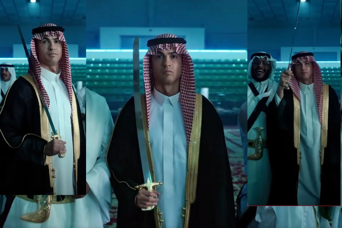 Ronaldo in Saudi traditional attire: عربی کلچر میں ڈھلتے جارہے ہیں رونالڈو، ایک سال میں ہی کرسٹیانو رونالڈو سے بن گئے”شیخ رونالڈو‘‘