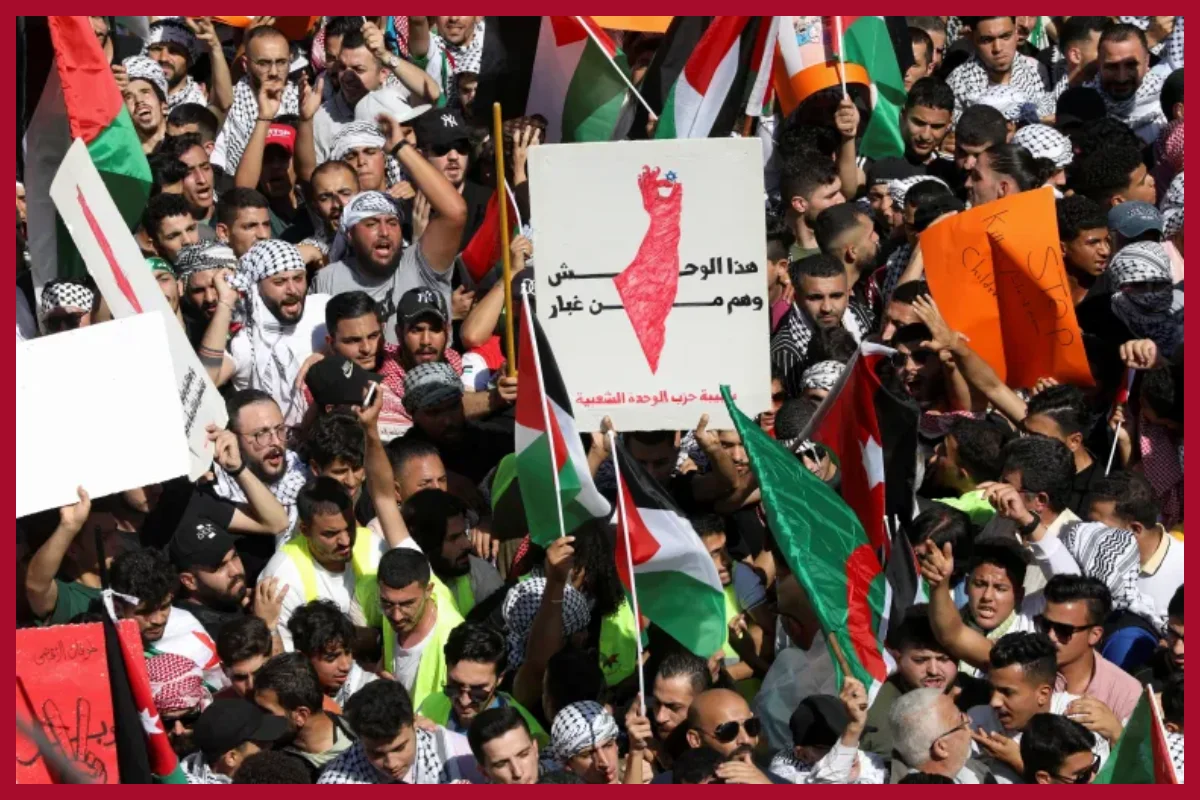 Jordan disperses pro-Palestinian protesters: اردن نے فلسطینی حامی مظاہرین کو کیا منتشر، تقریباً 500 مظاہرین کو روکنے کے لیے آنسو گیس کا کیا استعمال