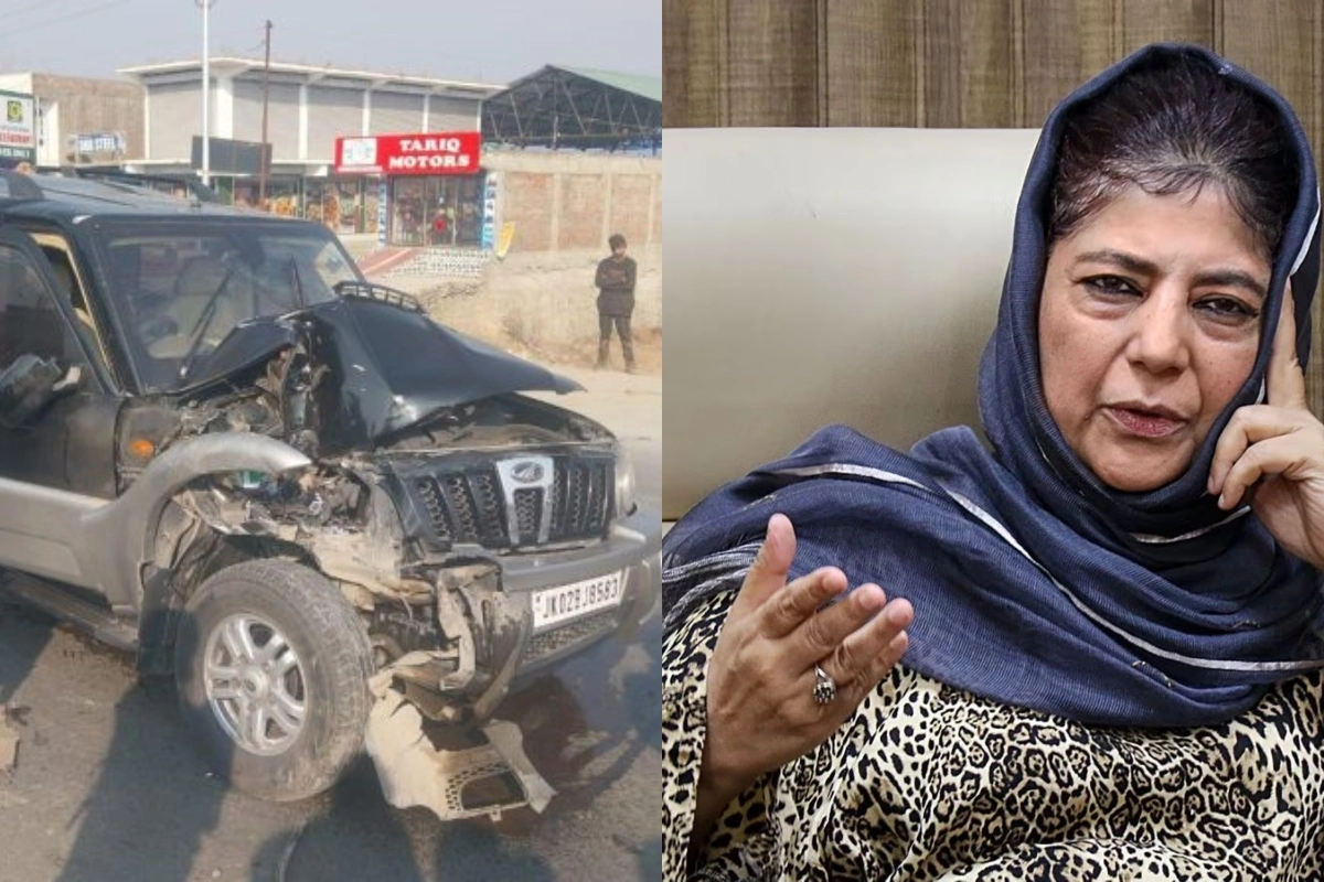 Mehbooba Mufti Meets With Road Accident: محبوبہ مفتی کی کار حادثے کی شکار، کار میں سوار میں تھیں محبوبہ مفتی،ڈرائیو ر زخمی