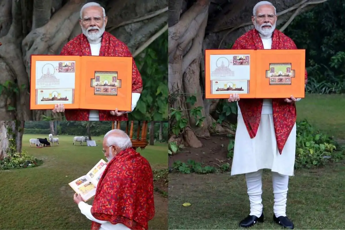 PM releases Commemorative Postage Stamps: پی ایم مودی نے جاری کیے شری رام جنم بھومی مندر پر یادگاری ڈاک ٹکٹ اور چھوٹے شیٹس