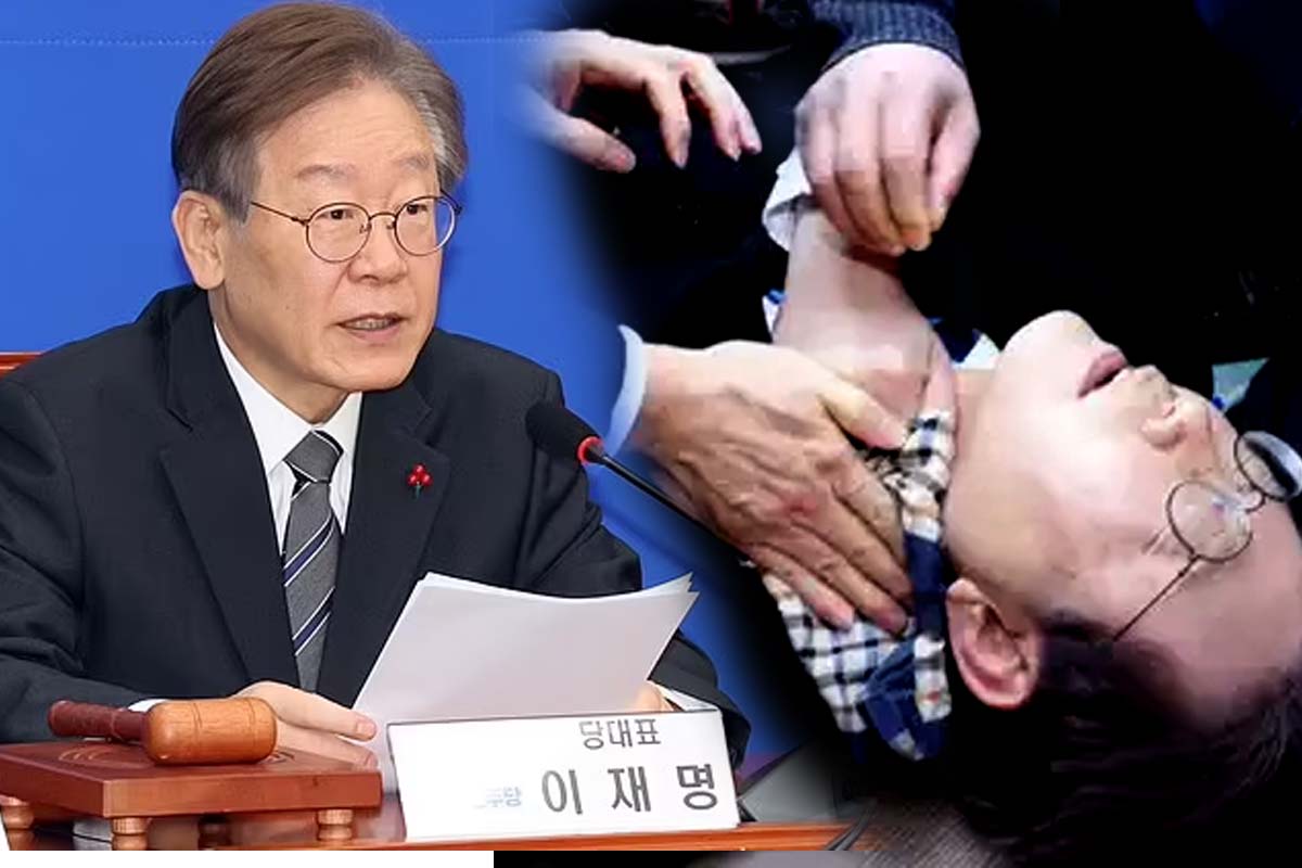 South Korea Leader Attacked In Press Conference: جنوبی کوریا کے اپوزیشن لیڈر لی جے میونگ پرقاتلانہ حملہ، گردن پر چاقو سے حملہ