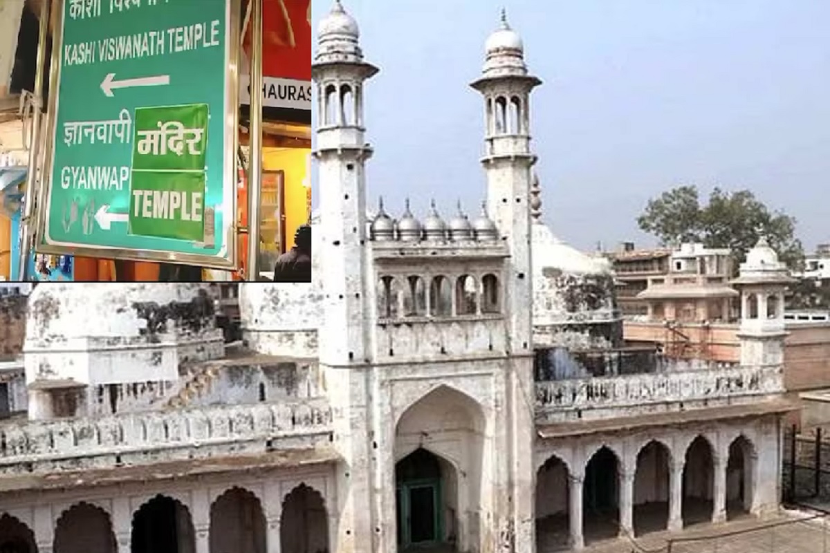 Gyanvapi Masjid Case: ہندو تنظیموں نے گیان واپی کے بورڈ سے ہٹا دیا ’مسجد‘ کا لفظ، مسجد کی جگہ پر لگادیا ’مندر‘ کا پوسٹر