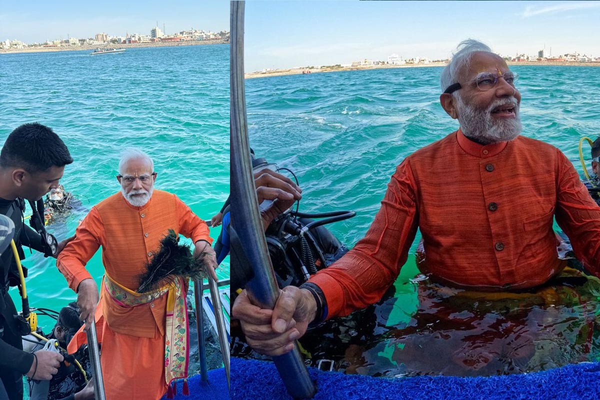 PM Modi Performs Underwater Puja in Dwarka: پی ایم مودی سمندر میں ڈوبے دوارکا نگری پہنچے، پوجا کی اور کہا – یہ ایک روحانی تجربہ ہے