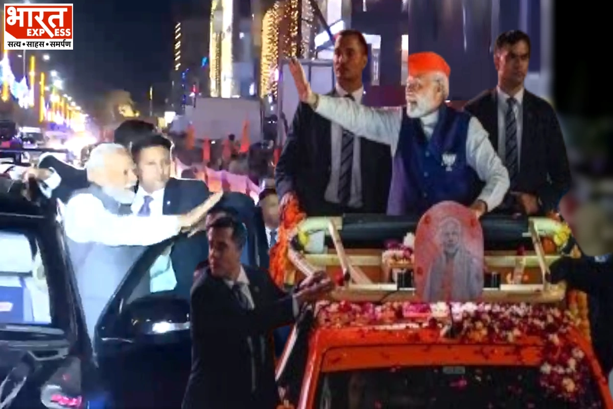 Narendra Modi roadshow in Jamnagar: پی ایم مودی نے جام نگر میں روڈ شو کیا، گجرات کا پہلا ایمس کھلے گا؛ 52 ہزار کروڑ روپے کا دیں گے تحفہ