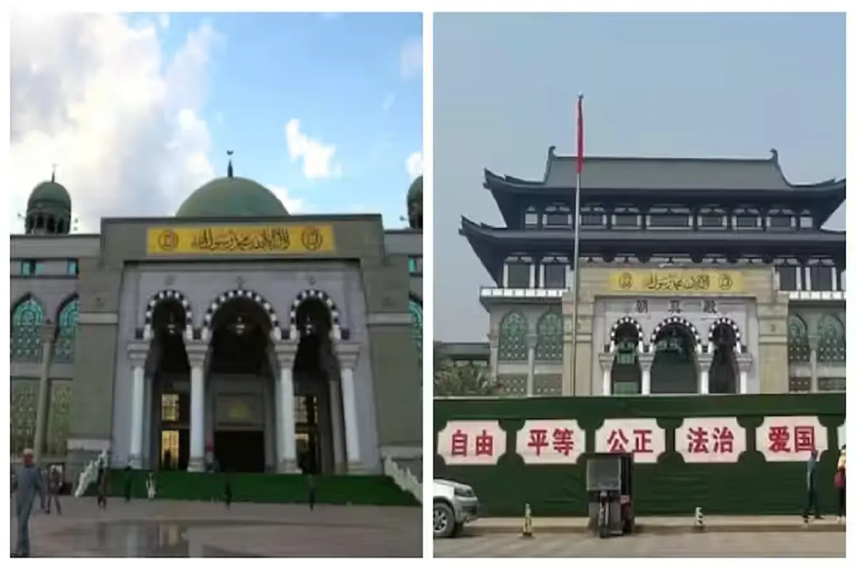 Domes of last Islamic style mosque in China: اسلام دشمنی میں اندھا ہوچکا ہے چین، تاریخی عظیم الشان مسجد کے میناروں کو کیا منہدم، پوری طرح سے خاکہ بدل دیا