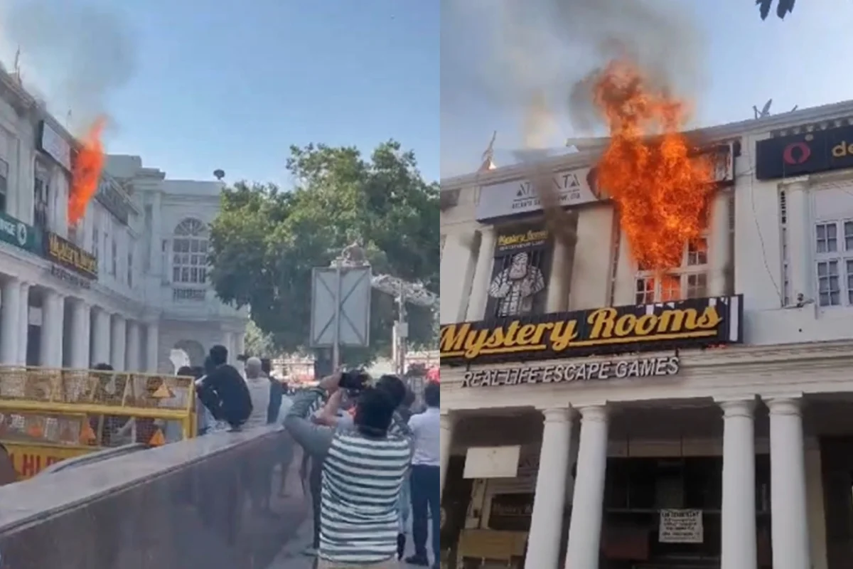 Fire Breaks out at Game Arcade In Connaught Place: دہلی کے کناٹ پلیس میں گیمنگ شاپ میں لگی آگ، موقع پر پہنچیں فائر بریگیڈ کی پانچ گاڑیاں