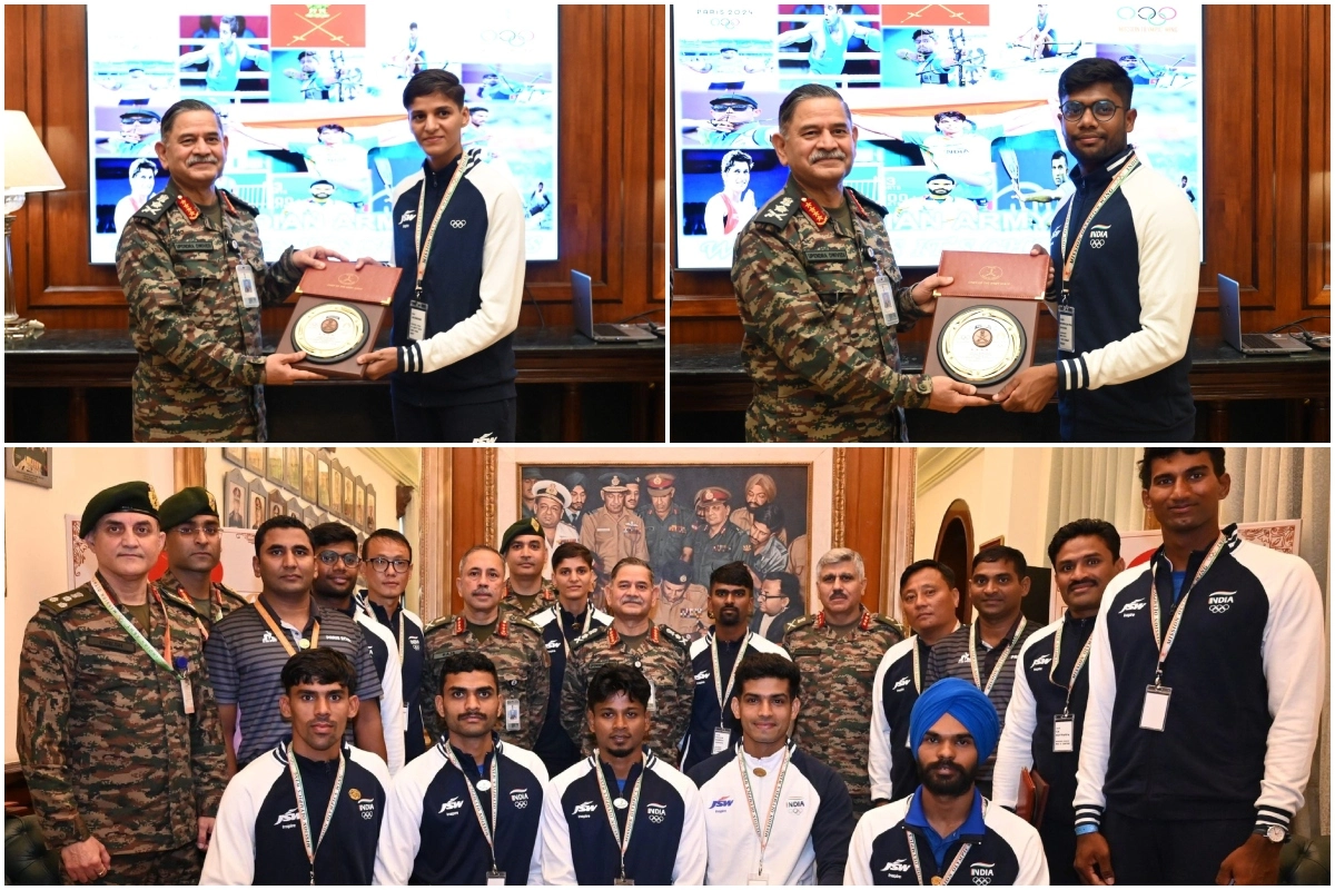 Army Chief felicitated Indian Army sportspersons: آرمی چیف جنرل اپیندر دویدی نے پیرس اولمپکس 2024 میں حصہ لینے والے ہندوستانی فوج کے کھلاڑیوں کی عزت افزائی کی