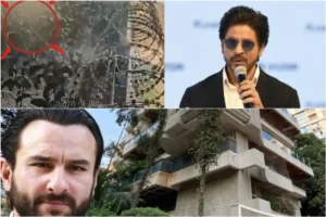 Before Saif  attacker targeted Mannat: سیف علی خان سے پہلے شاہ رخ خان کو نشانہ بنانے کی تیاری کررہا تھا حملہ آور، سیڑھی لگا کر منت کو جھانکنے کی تصویر آئی سامنے