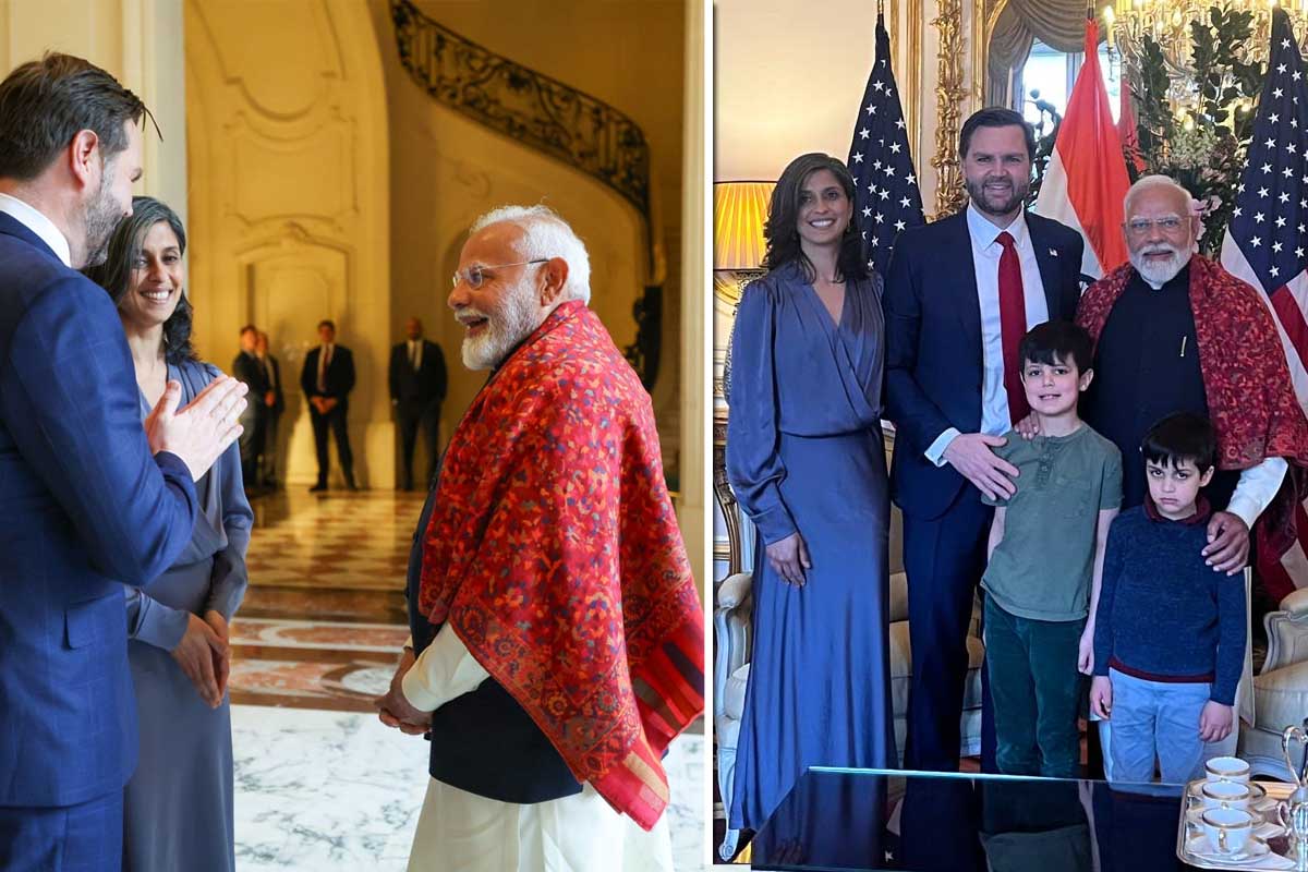 PM Modi Meets US Vice President Family: پی ایم مودی نے امریکی نائب صدر جے ڈی وانس کے بیٹے کی سالگرہ میں شرکت کی، انہیں دیا خصوصی تحفہ