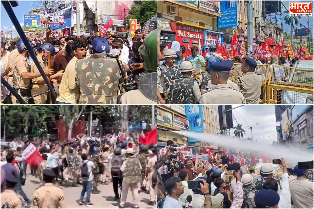 Protest Against CEC Gyanesh Kumar: پٹنہ کی سڑکوں پر پھر ہنگامہ، بیریکیڈ ٹوٹے، واٹر کینن چلا، ڈاک بنگلہ چوراہا بنا احتجاج کا مرکز