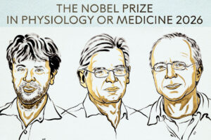 Nobel Prize in Medicine 2026: کارل ڈائسروتھ، پیٹر ہیگیمن اور جارج ناگل مشترکہ طور پر طب کے نوبل اعزاز سے سرفراز Nobel Prize in Medicine 2026: کارل ڈائسروتھ، پیٹر ہیگیمن اور جارج ناگل مشترکہ طور پر طب کے نوبل اعزاز سے سرفراز